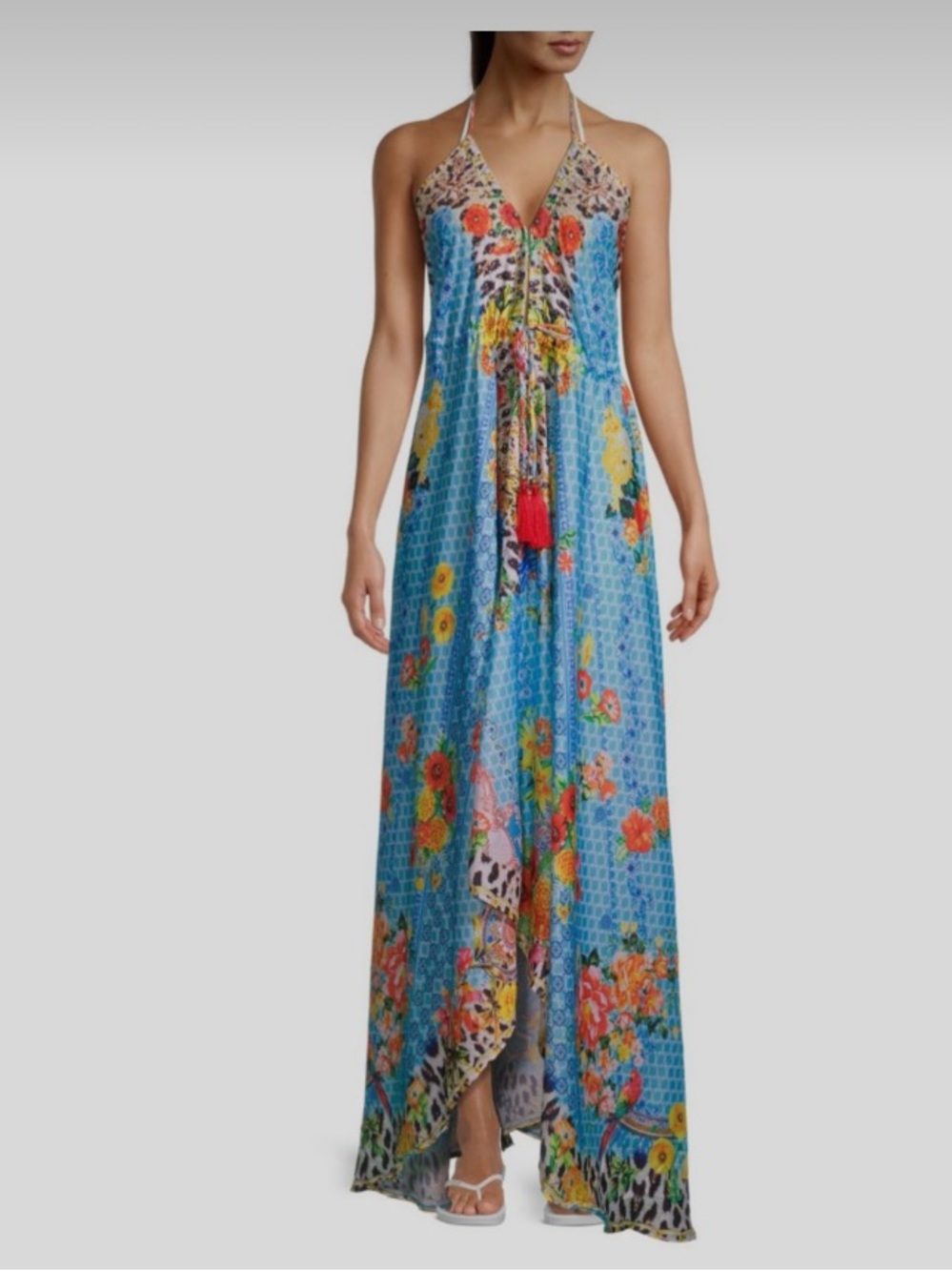 RANEE'S Halter-neck Mixed-Print Cover-Up Dress One Size
